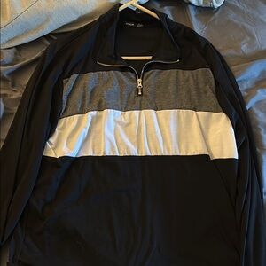 Black and Gray Quarter-Zip Pullover